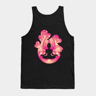 Lotus Mandala Meditation Silhouette Tank Top